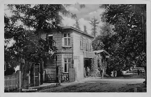 alte orig. AK Neu Globsow Neuglobsow b Fürstenberg Havel Stechlin Rheinsberg Lychen Strassenszene bei der Seeterrasse Vorkrieg Verlag E. Noe Rheinsberg Mark