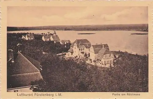 alte orig. AK Fürstenberg Havel b Lychen Templin Gransee Partie am Röblinsee Häuser Vorkrieg Verlag A. Brüggemann Fürstenberg Havel