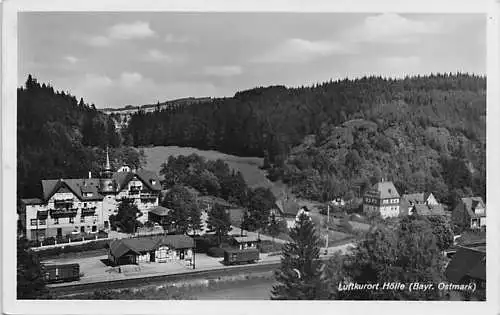 alte orig. AK Luftkurort Hölle Bayerische Ostmark b Naila Hof Marxgrün Bad Steben Blankenberg Saale Lobenstein Lichtenberg Blick zum Bahnhof 1939 Vorkrieg