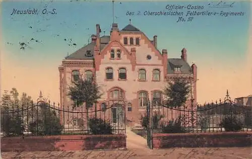 alte orig. AK Neustadt O. S. Oberschlesien Prudnik b Neisse Oppeln Oberglogau Bad Ziegenhals Offizier- Casino Regiment No.57 1908 Vorkrieg