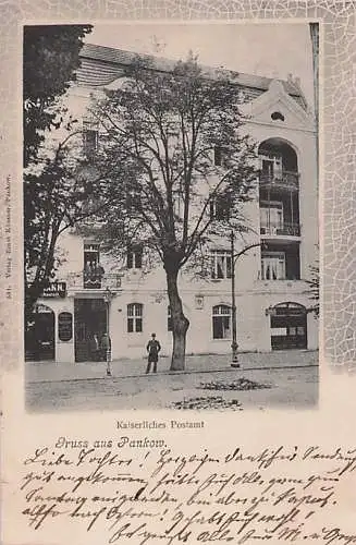 alte orig. AK Pankow b Berlin Weißensee Heinersdorf Kaiserliches Postamt 1904 Vorkrieg