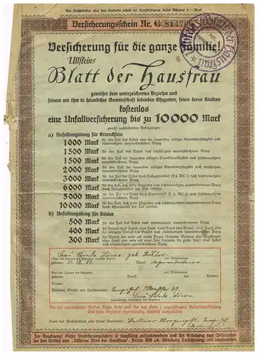 Zugabe für Ullsteins `Blatt der Hausfrau` 1926