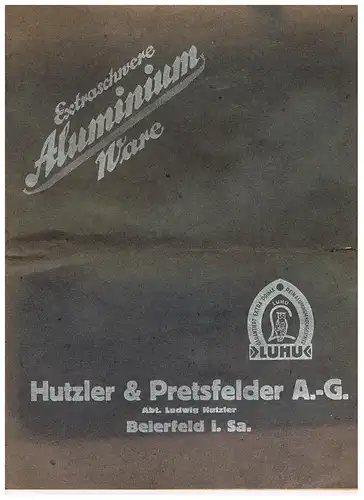 Warenkatalog Aluminium Küchengeräte der Firma Hutzler & Pretsfelder A.G. Abt. Ludwig Hutzler, Beierfeld i. Sa.