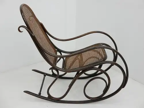 4356-THONET-Schaukelstuhl-Bugholz-gemarkter Schaukelstuhl-Wippstuhl-Thonet Schau