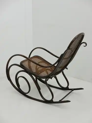 4356-THONET-Schaukelstuhl-Bugholz-gemarkter Schaukelstuhl-Wippstuhl-Thonet Schau