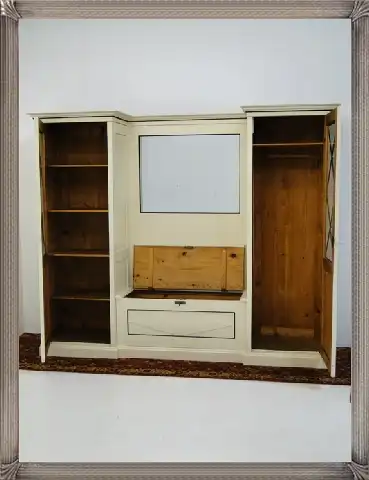 2397-Shabby Chic Kasten-Kasten-Schrank-Garderobe-Garderobenschrank-Shabby Chic