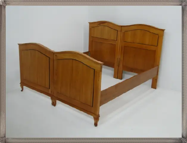 2661-Doppelbett-Art Deco-Jugendstil-Ehebett-Bett-Art Deco Bett-Jugendstil Doppel 1