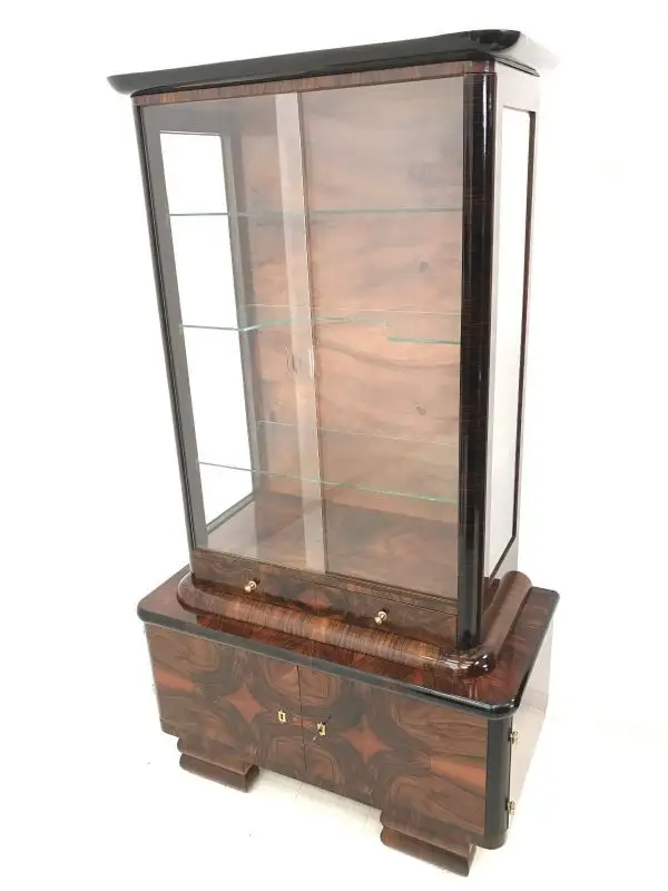 Art Deco Vitrine-Vitrine-Büchervitrine-Art Deco-Glasvitrine-Art Deco Vitrine 0