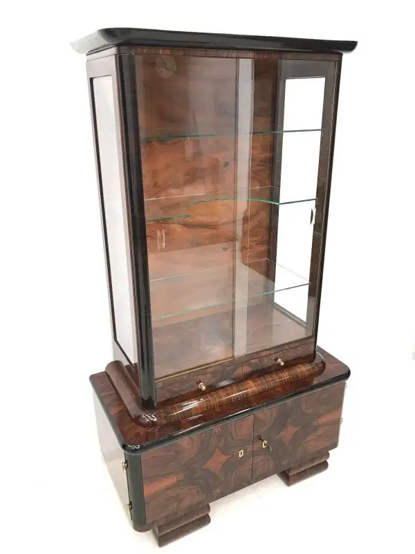 Art Deco Vitrine-Vitrine-Büchervitrine-Art Deco-Glasvitrine-Art Deco Vitrine 1