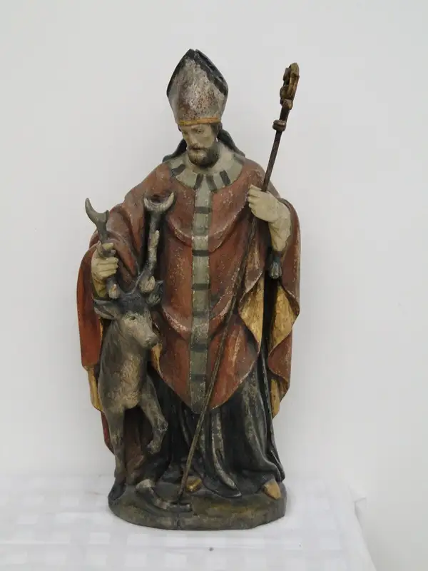 5253D-Holzfigur-hangeschnitze Figur-Heiliger Hubertus-Heiligenfigur-geschnitzt- 0