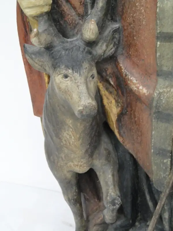 5253D-Holzfigur-hangeschnitze Figur-Heiliger Hubertus-Heiligenfigur-geschnitzt- 1