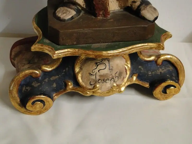 4546-Heiligenfigur-Holzfigur-geschnitzte Figur-Heiliger Josef-Figur-Holzarbeit- 1