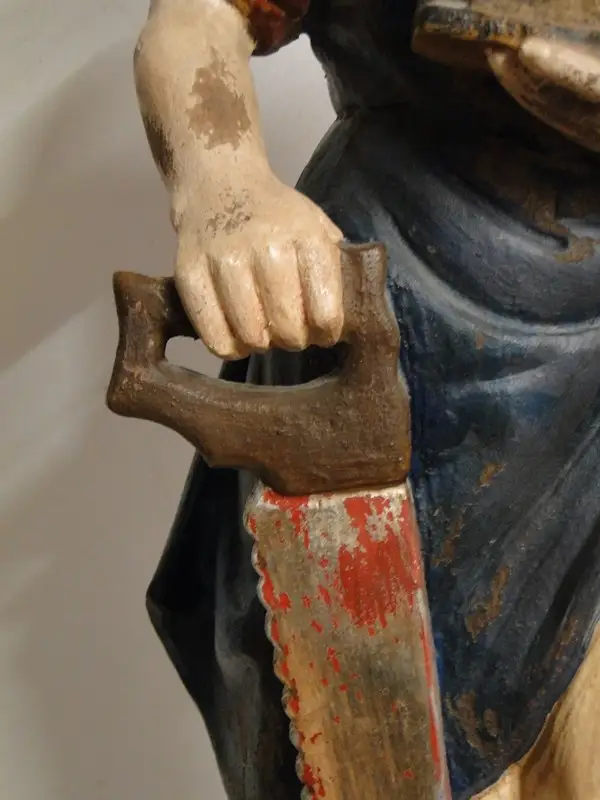 4546-Heiligenfigur-Holzfigur-geschnitzte Figur-Heiliger Josef-Figur-Holzarbeit- 4