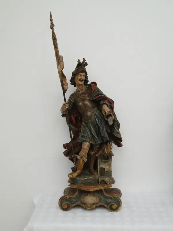5255D-Holzfigur-Heiliger Florian-Figur-handgeschnitzte Figur-Heiligenfigur-gesch 0
