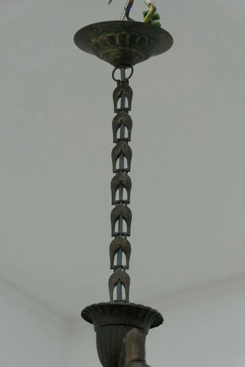 6032-Jugendstilluster-Kronleuchter-Lüster-Jugendstil-Messingluster-Luster- 2