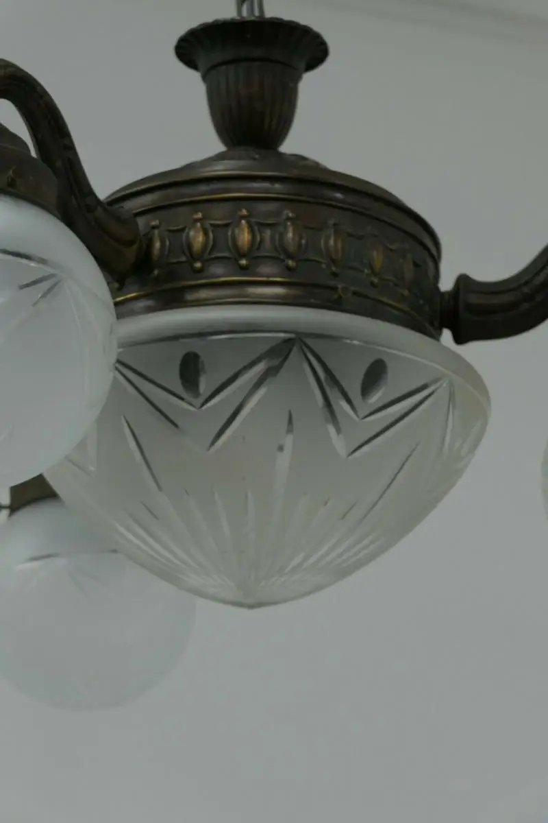 6032-Jugendstilluster-Kronleuchter-Lüster-Jugendstil-Messingluster-Luster- 4