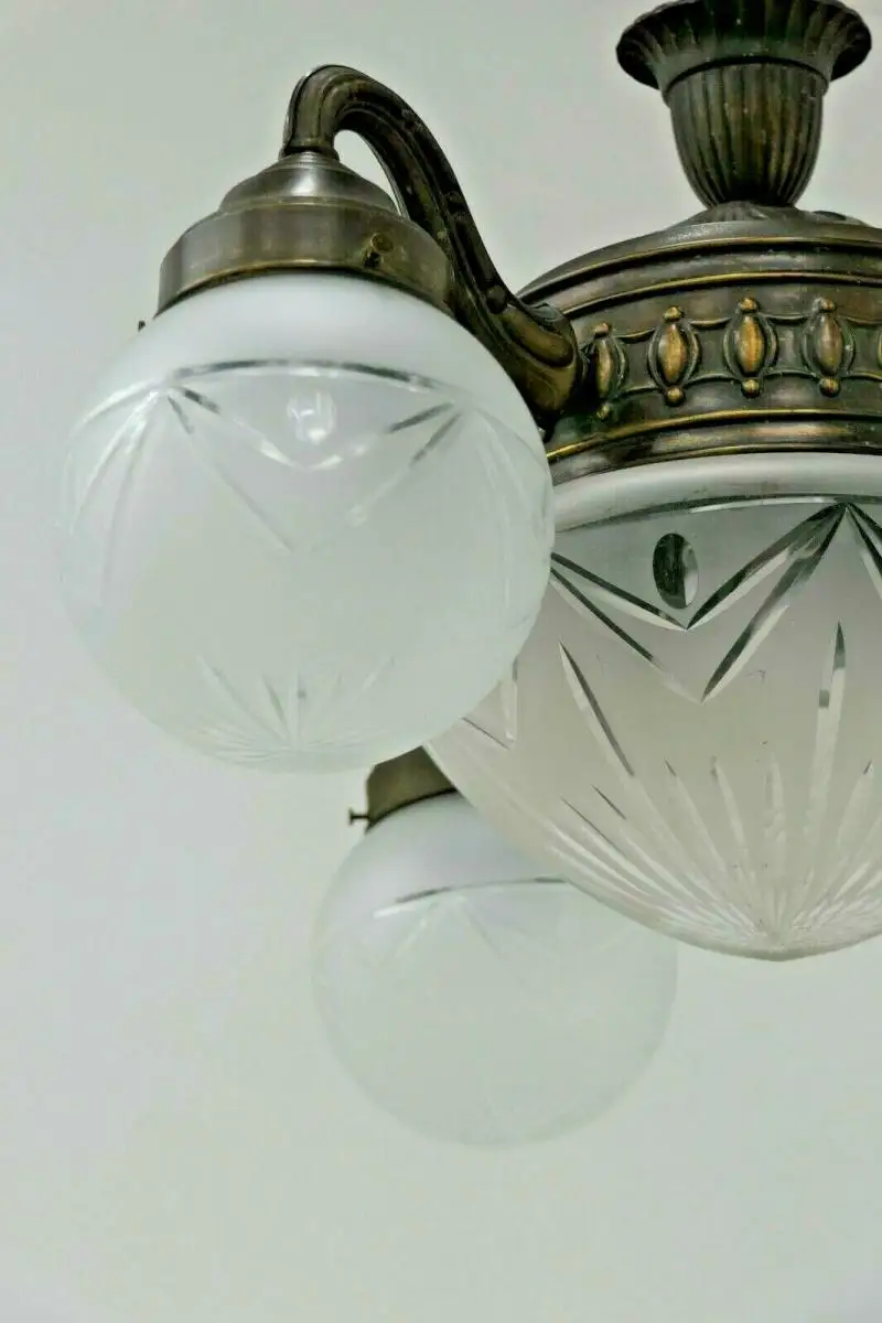 6032-Jugendstilluster-Kronleuchter-Lüster-Jugendstil-Messingluster-Luster- 5