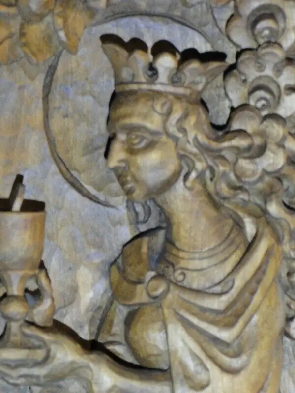 3567D-Holzschnitzerei-Relief-Heilige Barbara-schöne Holzarbeit-Schnitzerei-Hl.Ba 5