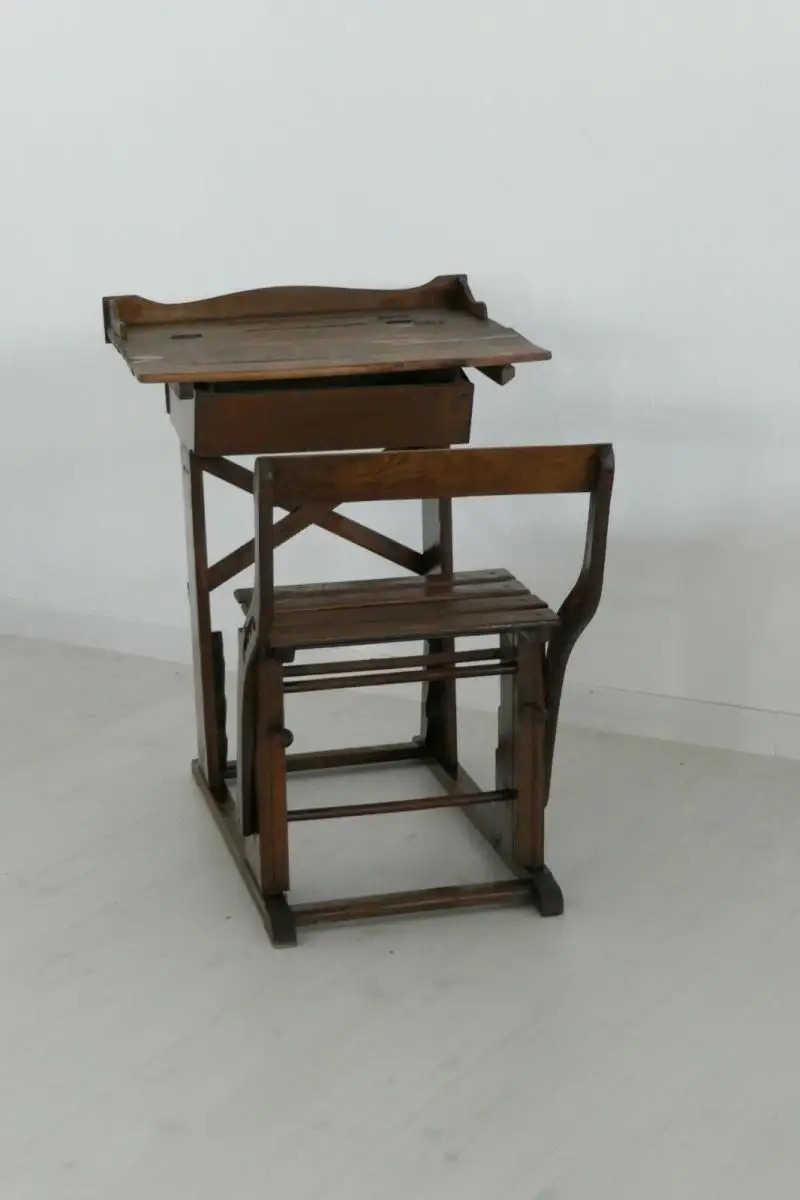 Schulbank-Sitzbank-Holzbank-Kindermöbel-alte Schulbank-Dekorstück-Tisch-H61020 3