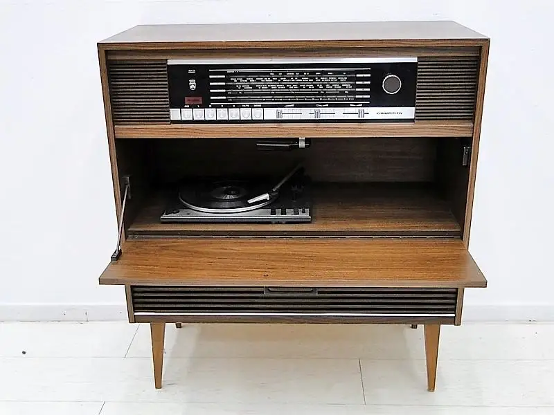 5047-Phonoschrank-Phonokasten-Radio-Grundig-Plattenspieler-Stereo-Konzertschrank 5