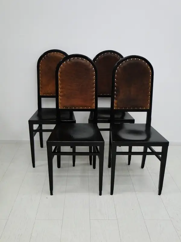 3920D-Jugendstilsessel-Stuhl-Jugendstil-Sessel-4er Satz-Set Jugendstilstühle-4St 0