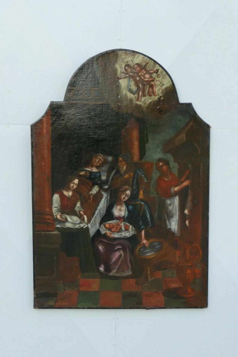 2226D-Barockgemälde-Ölbild-ORIGINAL BAROCK um 1750-Gemälde-Bild-Öl auf Leinen- 0
