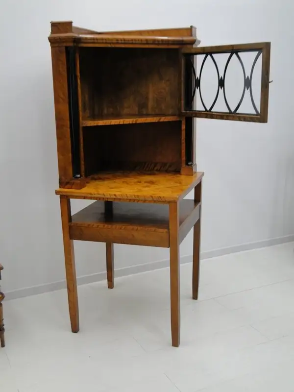 5170D-Biedermeier Vitrine-Eckvitrine-Eckkasten-Biedermeiervitrine-Eckvitrine- 3