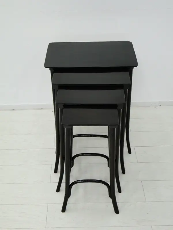3937-THONET-Beistelltische-4er Satz-Bugholz-Tisch-4Satz Beistelltische-Bugholzti 6