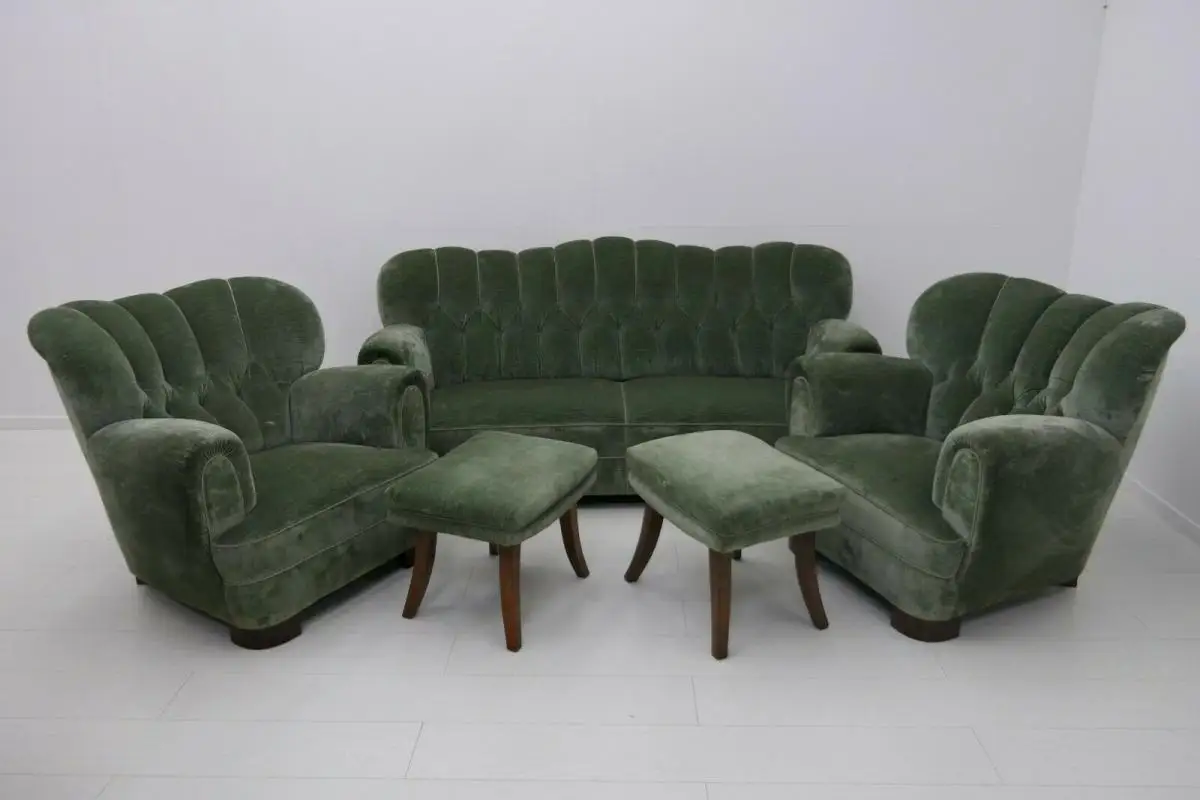 6117-Art Deco Couch-Sitzbank-Sofa-Art Deco-Bank-Couch-Art Deco Sofa-3Sitzer-Pols 9