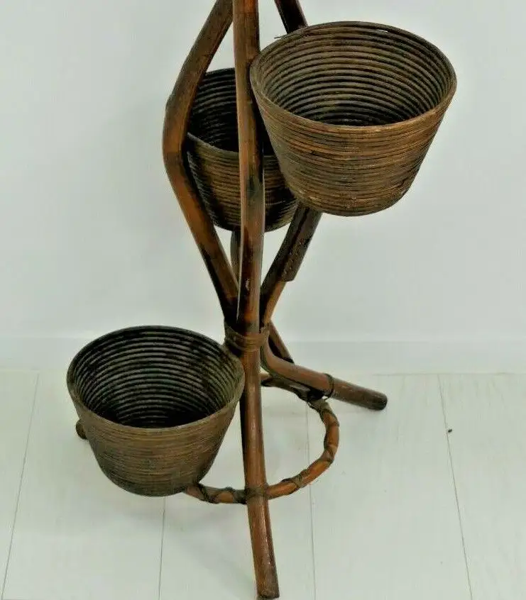 6034-Bambusblumenständer-Rattanblumenständer-Pflanzständer-Thonet-Blumenständer 5