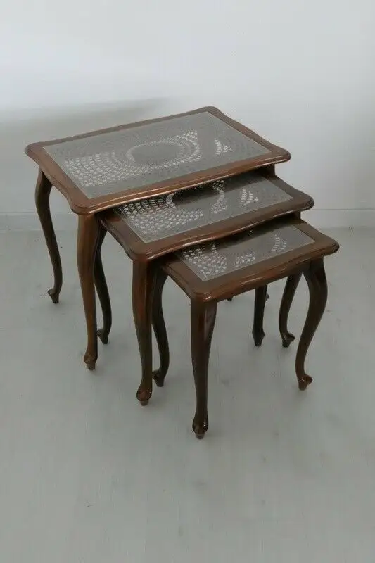H60678-Chippendale-3 Satz-Tisch-Beistelltisch-Salontisch 0