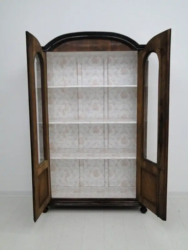 5160D-Historismus Vitrine-Schrank-Kasten-Vitrinenschrank-altdeutsche Vitrine 1