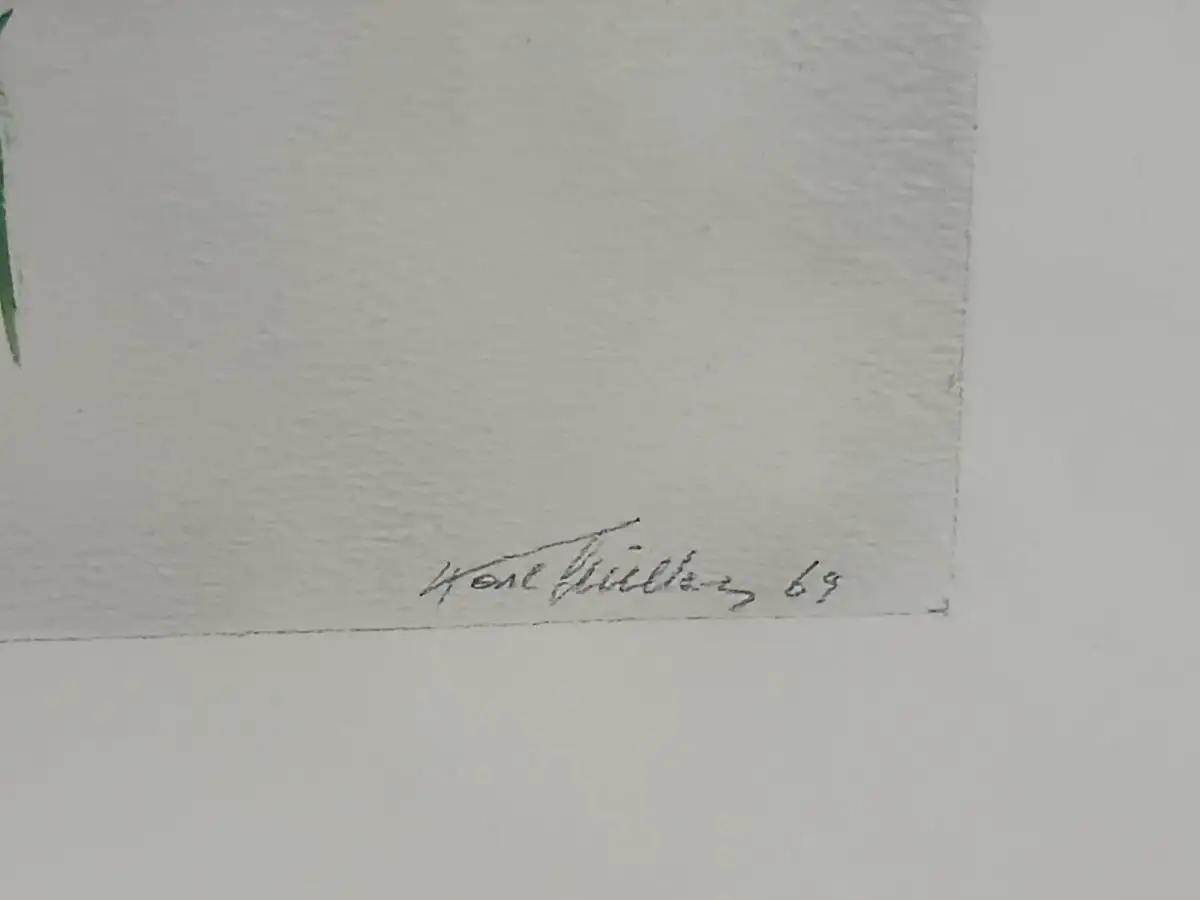 H234-Blumenbild-Gemälde-Bild-Rosen-Aquarell-signiert-gerahmt-datiert- 6