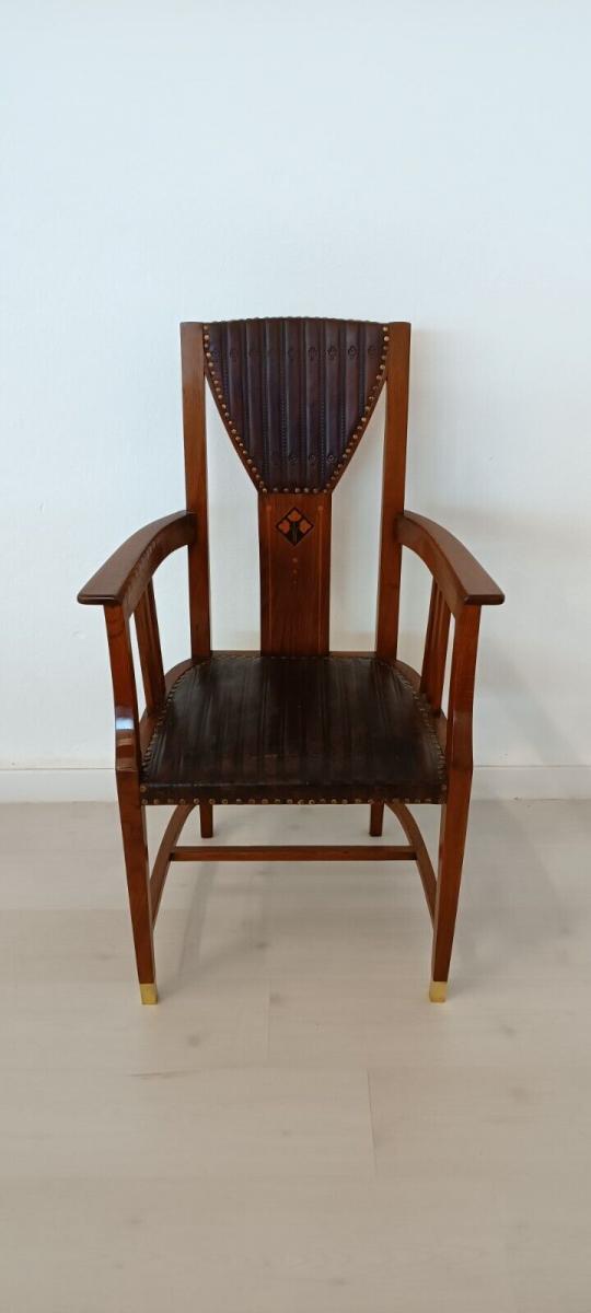 H61239-Jugendstil-Sessel-Herschaftssessel-Armlehnenstuhl-Stuhl-Sitzmöbel- 0