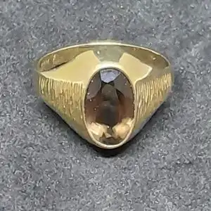 Goldring mit braunem Stein - 14 Karat - Damenring - 585 Echtgold