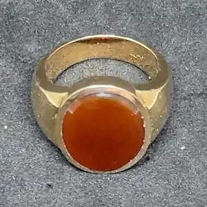 Goldring mit rotem Stein - 14 Karat - Gelbgold - Damenring - 585 Echtgold