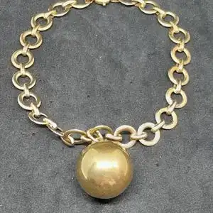 Goldarmband mit Kugel - 14 Karat Gelbgold - Armband - 585 Echtgold