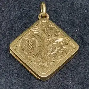 Fotomedaillon - Goldanhänger - 14 Karat Gelbgold - Kettenanhänger - 585 Echtgold