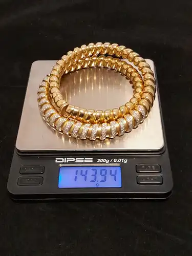 Halskette mit Diamantbesatz  - Goldkette - 750er - Echtgold - 18 Karat - Kette - Halskette