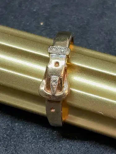 Goldring mit Diamantsplitter - Damenring - 14 Karat - 585 Echtgold - Gelbgold