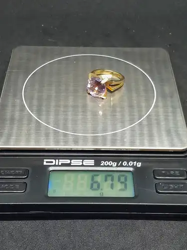 Goldring mit Amethyst - 585 - 14 Karat - Goldring - Ring - Gold
