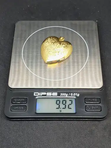 Goldanhänger - Goldherz - 14 Karat - 585 Echtgold - Gelbgold