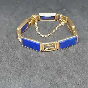 Goldarmband mit blauen Steinen - Armband - 585 - 14 Karat - Gold