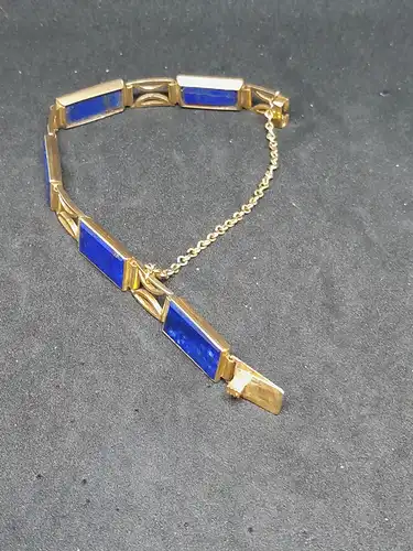 Goldarmband mit blauen Steinen - Armband - 585 - 14 Karat - Gold