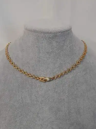 Halskette - 14 Karat - 585 - Kette - Goldkette - Goldkette mit einem Diamanten