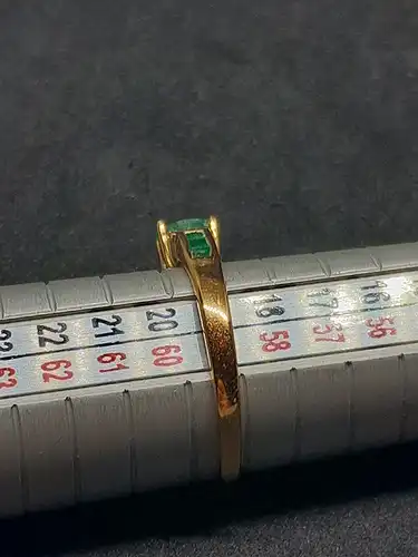 Goldring mit Diamanten und Smaragden - 14 Karat - 585 Echtgold - Ring - Goldring