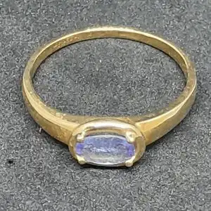Goldring mit Iolit - 14 Karat - Gelbgold - Ring - 585 Echtgold