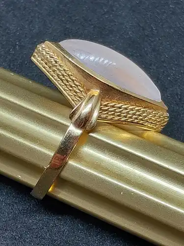 Goldring mit Rosenquarz - 14 Karat - Gelbgold - Ring - 585 Echtgold