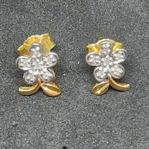 Ohrstecker mit Diamanten - 14 Karat - Gelbgold - 585 Echtgold