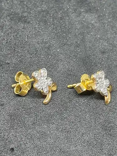 Ohrstecker mit Diamanten - 14 Karat - Gelbgold - 585 Echtgold